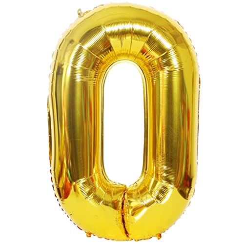 D2D | Party Balloon Zahl 0 XL in Gold - Größe 80 cm - Folienballon - Zahlenballon - Geburtstagsdeko - Helium Ballon von d2d-needs