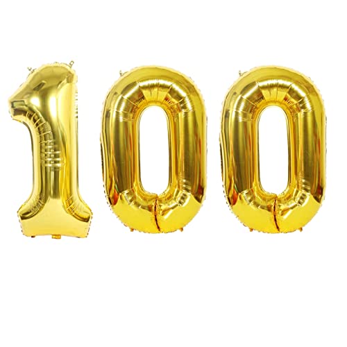 D2D | Party Balloon Zahl 100 XL in Gold - Größe: 80 cm - Folienballons - Zahlenballons - Geburtstagdeko - Himmelshochzeit - Helium Ballons D2D | Party Balloon Zahl 100 XL in Gold - Größe: 80 cm - Folienballons - Zahlenballons - Geburtstagdeko - Himmelshochzeit - Helium Ballons von d2d-needs