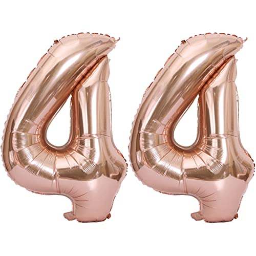 D2D | Party Balloon Zahl 44 XXL in Rosé - Größe: 100 cm - Folienballons - Geburtstagdeko - Zahlenballons - Helium Ballons von d2d-needs