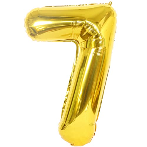 D2D | Party Balloon Zahl 7 XXL in Gold - Größe 100 cm - Folienballon - Zahlenballon - Geburtstagsdeko - Helium Ballon von d2d-needs