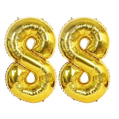 D2D | Party Balloon Zahl 88 XL in Gold - Größe: 80 cm - Folienballons - Zahlenballons - Geburtstagdeko - Helium Ballons von d2d-needs