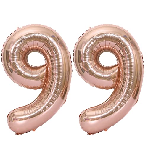 D2D | Party Balloon Zahl 99 XL in Rosé - Größe: 80 cm - Folienballons - Geburtstagdeko - Zahlenballons - Helium Ballons D2D | Party Balloon Zahl 99 XL in Rosé - Größe: 80 cm - Folienballons - Geburtstagdeko - Zahlenballons - Helium Ballons von d2d-needs