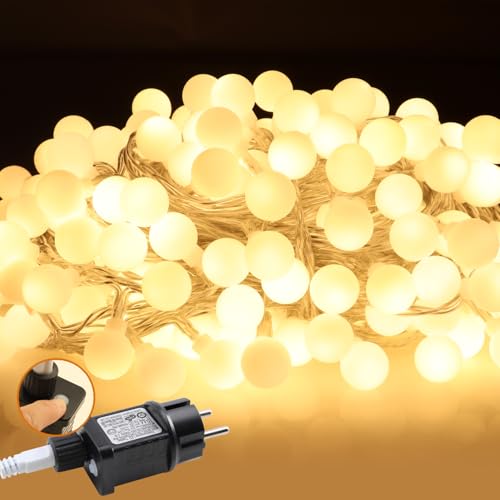 da LIGHT Kugel Lichterkette Warmweiß 12m 120 LEDs, Außen Innen Beleuchtung mit 8 Modi, Zeitschaltuhr, IP44, ideal Garten Terrasse Balkon Dekolichter, Party Zimmerschmuck da LIGHT Kugel Lichterkette Warmweiß 12m 120 LEDs, Außen Innen Beleuchtung mit 8 Modi, Zeitschaltuhr, IP44, ideal Garten Terrasse Balkon Dekolichter, Party Zimmerschmuck von da LIGHT