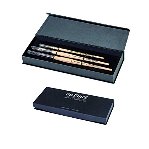 da Vinci Brushes 4251DV Aquarell-Pinsel-Set, Holz, Schwarz, 3 Count (Pack of 1), 3 stück von da Vinci