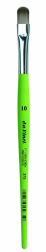 DA VINCI Student Series 375 passend für Schule und Hobby Pinsel, Filbert elastisches Synthetik mit grünem mattem Griff, Größe 10 (375-10) von DA VINCI