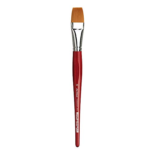 da Vinci Watercolor Series 5880 CosmoTop Spin Pinsel, Flache Synthetik mit rotem Griff, Größe 24 (5880-24) von da Vinci