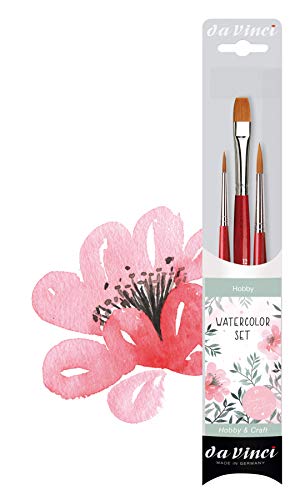 da Vinci Watercolor Serie 5389 CosmoTop Spin Lettering & Flower Brush Set, Synthetik, 3 Pinsel (Serie 5580, 5880) von da Vinci Watercolor