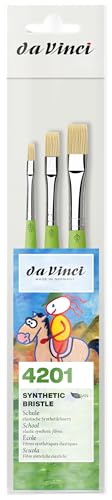 da Vinci, FIT Synthetics Bristle, Set, 3 Pinsel, Robust, Acryl, Öl, Für Holz, Leinwand, Papier & Karton, Hobby & Schule, Kurzstiel, Made in Germany, Größe 4, 8, 12 von da Vinci