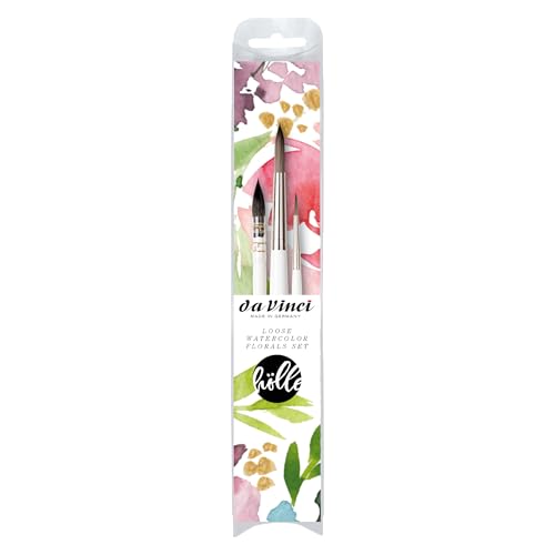 da Vinci | Signature | Frau Hölle & da Vinci, Loose Watercolor Florals | Aquarellmalerei | Künstlerpinsel | Verwaschpinsel | Made in Germany | Set | Größe 0 von da Vinci