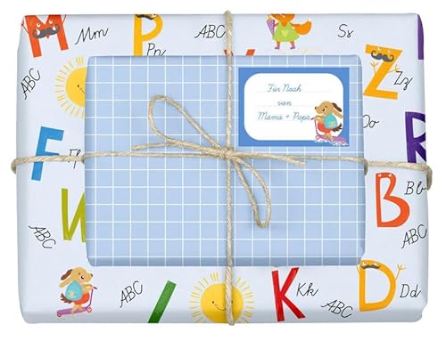 dabelino Geschenkpapier-Set für Kinder, Einschulung (für Jungen) von dabelino
