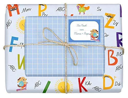 dabelino Geschenkpapier-Set für Kinder, Einschulung (für Jungen) von dabelino