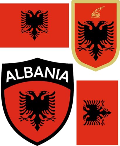 Albanien Aufbügler Wappen Transferbügeln Zum Aufbügeln 4 Stück Kleidungsstücke T-Shirt Bügelmotiv - 4B Albanien Aufbügler Wappen Transferbügeln Zum Aufbügeln 4 Stück Kleidungsstücke T-Shirt Bügelmotiv - 4B von daged