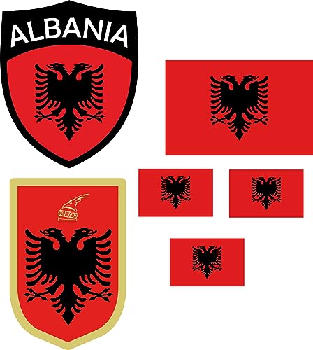 Albanien Aufbügler Wappen Transferbügeln Zum Aufbügeln 6 Stück Kleidungsstücke T-Shirt Bügelmotiv - 6B Albanien Aufbügler Wappen Transferbügeln Zum Aufbügeln 6 Stück Kleidungsstücke T-Shirt Bügelmotiv - 6B von daged