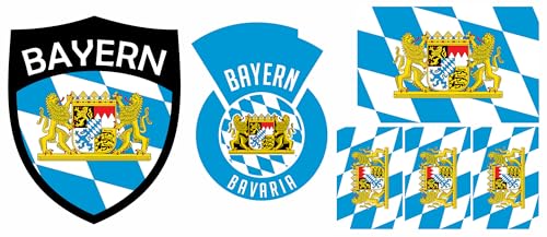 Bayern Deutschland Aufbügler Wappen Transferbügeln Zum Aufbügeln 6 Stück Kleidungsstücke Trikot T-Shirt Bügelmotiv - 6B von daged