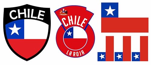 Chile Aufbügler Wappen Transferbügeln Zum Aufbügeln 6 Stück Kleidungsstücke T-Shirt Bügelmotiv - 6B Chile Aufbügler Wappen Transferbügeln Zum Aufbügeln 6 Stück Kleidungsstücke T-Shirt Bügelmotiv - 6B von daged