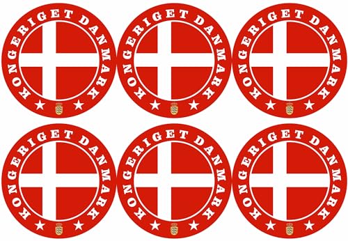 Dänemark Aufbügler Wappen Transferbügeln Ø65mm Zum Aufbügeln 6 Stück Kleidungsstücke T-Shirt Bügelmotiv EM - FH6 Dänemark Aufbügler Wappen Transferbügeln Ø65mm Zum Aufbügeln 6 Stück Kleidungsstücke T-Shirt Bügelmotiv EM - FH6 von daged
