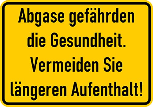 Daged Abgase gefährden die Gesundheit Vermeiden Sie längeren Aufenthalt Aufkleber 23x16 cm Hinweiszeichen Sicherheitszeichen Sticker T-099 von daged