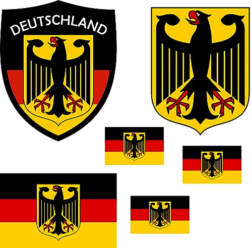 Deutschland Aufbügler Wappen Transferbügeln Zum Aufbügeln 6 Stück Kleidungsstücke T-Shirt Bügelmotiv - 6B Deutschland Aufbügler Wappen Transferbügeln Zum Aufbügeln 6 Stück Kleidungsstücke T-Shirt Bügelmotiv - 6B von daged