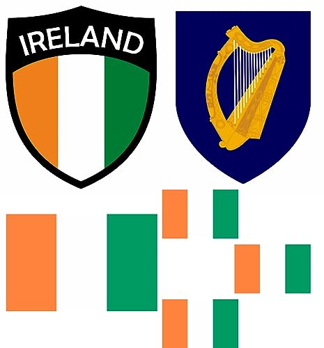 Irland Aufbügler Wappen Transferbügeln Zum Aufbügeln 6 Stück Kleidungsstücke T-Shirt Bügelmotiv - 6B Irland Aufbügler Wappen Transferbügeln Zum Aufbügeln 6 Stück Kleidungsstücke T-Shirt Bügelmotiv - 6B von daged