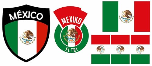 Mexiko Aufbügler Wappen Transferbügeln Zum Aufbügeln 6 Stück Kleidungsstücke T-Shirt Trikot Bügelmotiv - 6B von daged