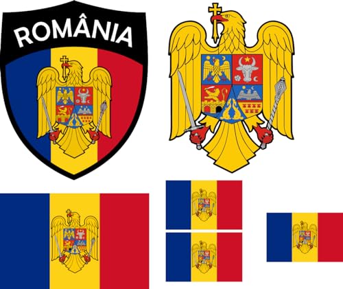 Rumänien Aufbügler Wappen Transferbügeln Zum Aufbügeln 6 Stück Kleidungsstücke T-Shirt Bügelmotiv - 6B von daged