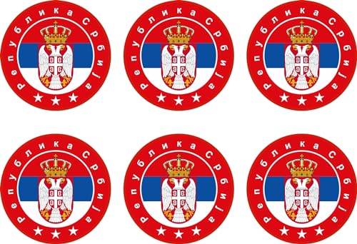 Serbien Aufbügler Wappen Transferbügeln Ø65mm Zum Aufbügeln 6 Stück Kleidungsstücke T-Shirt Bügelmotiv EM - FH6 Serbien Aufbügler Wappen Transferbügeln Ø65mm Zum Aufbügeln 6 Stück Kleidungsstücke T-Shirt Bügelmotiv EM - FH6 von daged