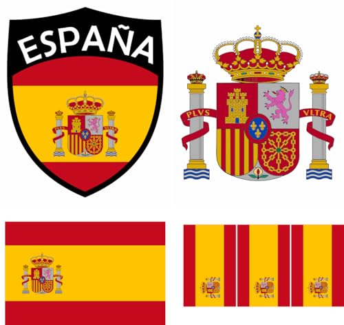 Spanien Aufbügler Wappen Transferbügeln Zum Aufbügeln 6 Stück Kleidungsstücke T-Shirt Bügelmotiv - 6B Spanien Aufbügler Wappen Transferbügeln Zum Aufbügeln 6 Stück Kleidungsstücke T-Shirt Bügelmotiv - 6B von daged