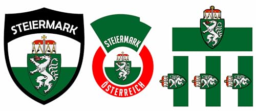 Steiermark Österreich Aufbügler Wappen Transferbügeln Zum Aufbügeln 6 Stück Kleidungsstücke Trikot T-Shirt Bügelmotiv - 6B von daged