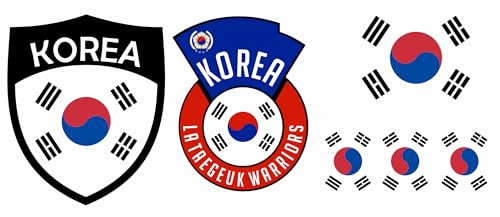 Südkorea Aufbügler Wappen Transferbügeln Zum Aufbügeln 6 Stück Kleidungsstücke Taekwondo T-Shirt Bügelmotiv - 6B von daged