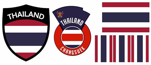 Thailand Aufbügler Wappen Transferbügeln Zum Aufbügeln 6 Stück Kleidungsstücke Trikot T-Shirt Bügelmotiv - 6B von daged