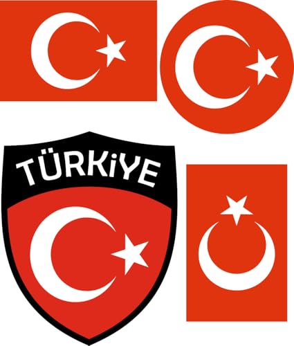 Türkei Aufbügler Wappen Transferbügeln Zum Aufbügeln 4 Stück Kleidungsstücke T-Shirt Bügelmotiv - 4B Türkei Aufbügler Wappen Transferbügeln Zum Aufbügeln 4 Stück Kleidungsstücke T-Shirt Bügelmotiv - 4B von daged