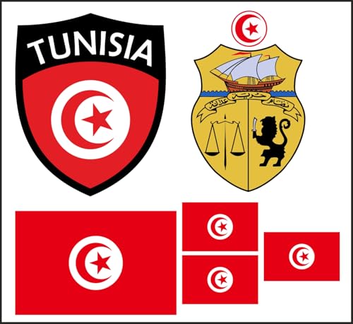 Tunesien Aufbügler Wappen Transferbügeln Zum Aufbügeln 6 Stück Kleidungsstücke T-Shirt Bügelmotiv - 6B Tunesien Aufbügler Wappen Transferbügeln Zum Aufbügeln 6 Stück Kleidungsstücke T-Shirt Bügelmotiv - 6B von daged