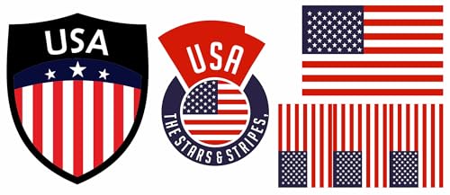 USA Amerika Aufbügler Wappen Transferbügeln Zum Aufbügeln 6 Stück Kleidungsstücke T-Shirt Bügelmotiv - 6B von daged