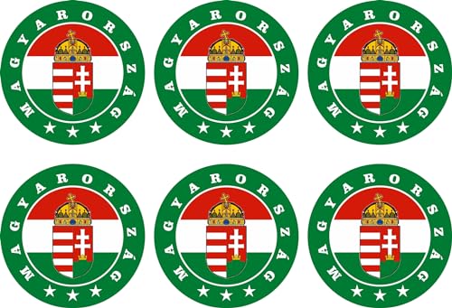 Ungarn Aufbügler Wappen Transferbügeln Ø65mm Zum Aufbügeln 6 Stück Kleidungsstücke T-Shirt Bügelmotiv EM - FH6 Ungarn Aufbügler Wappen Transferbügeln Ø65mm Zum Aufbügeln 6 Stück Kleidungsstücke T-Shirt Bügelmotiv EM - FH6 von daged