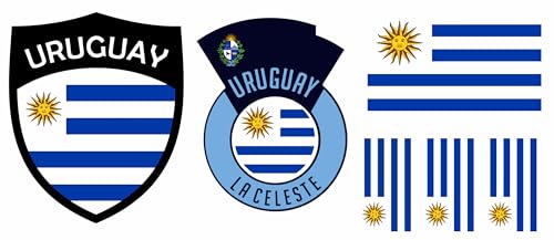 Uruguay Aufbügler Wappen Transferbügeln Zum Aufbügeln 6 Stück Kleidungsstücke T-Shirt Bügelmotiv - 6B von daged