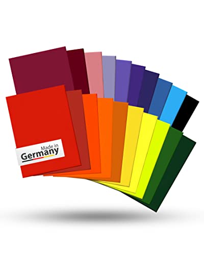 dakamilech Wachsplatten Rainbow - selbstklebende Verzierplatten - Verzierwachsplatten 110 x 80 x 0,5 mm - Bastelwachs bunt - Wachsplatten-Set 20 Stück von dakamilech