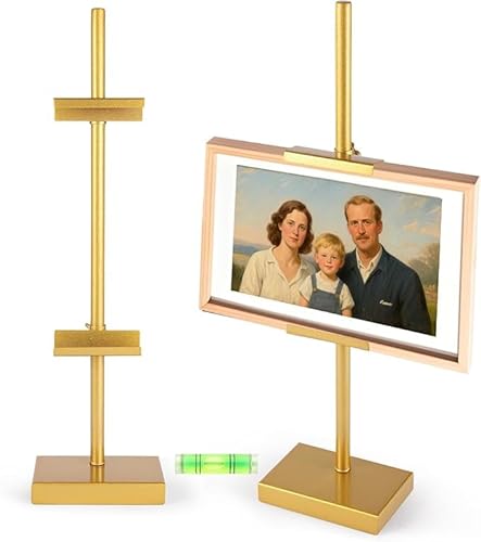 dakewang 45,7 cm verstellbare Tischstaffelei Ständer für Bilderrahmen, Staffelei für Display, goldene Staffelei, Bilderrahmenständer, verstellbare Kunststaffelei (Gold, 45,7 cm) von dakewang