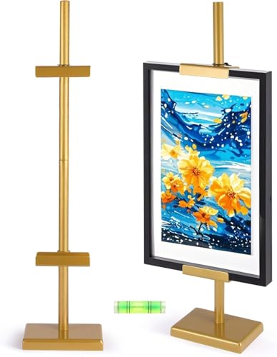 dakewang 76,2 cm verstellbare Tischstaffelei Ständer für Bilderrahmen, Staffelei für Display, goldene Staffelei, Bilderrahmenständer, verstellbare Kunststaffelei (Gold, 76,2 cm) von dakewang