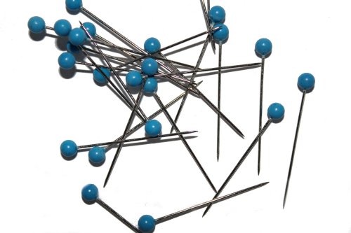 dalipo 31001 - Buntkopfstecknadeln, 100 Stück, blau von dalipo