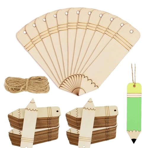 50 Stück Holz Blanko Lesezeichen mit 25 m Langem Seil,Lesezeichen Kinder Buntstiftform Holzscheiben für DIY Handwerk Geschenke Tag Party Handgefertigte Dekoration Personalisiert Bastelbedarf,12 * 3cm 50 Stück Holz Blanko Lesezeichen mit 25 m Langem Seil,Lesezeichen Kinder Buntstiftform Holzscheiben für DIY Handwerk Geschenke Tag Party Handgefertigte Dekoration Personalisiert Bastelbedarf,12 * 3cm von dancepandas