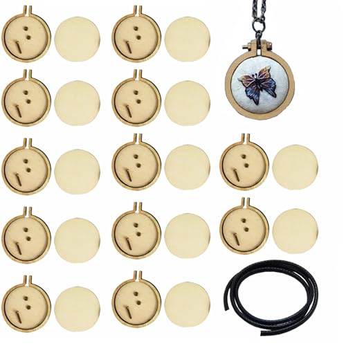 dancepandas Mini Stickrahmen Holz 30PCS Mini Ring Stickrahmen Kreuzstich Rahmen Runde Holzreifen für Basteln, Sticken, Nähen und DIY (2.5cm) von dancepandas