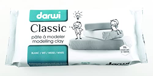 Lufttrocknende Modelliermasse Darwi "Classic" 500g Packet - Farbton: Weiß von darwi
