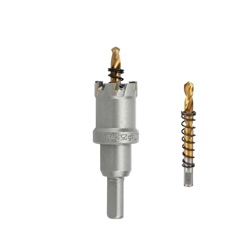 TCT-Lochsägen-Set, Wolframkarbid-Lochsägenbohrer mit titanbeschichtetem Zentrierbohrer für Hartmetall, Legierung, Aluminium, Edelstahl, Kunststoff, Eisen, 25,5 mm TCT-Lochsägen-Set, Wolframkarbid-Lochsägenbohrer mit titanbeschichtetem Zentrierbohrer für Hartmetall, Legierung, Aluminium, Edelstahl, Kunststoff, Eisen, 25,5 mm von dashap