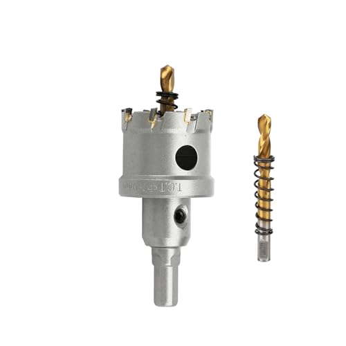 TCT-Lochsägen-Set, Wolframkarbid-Lochsägenbohrer mit titanbeschichtetem Zentrierbohrer für Hartmetall, Legierung, Aluminium, Edelstahl, Kunststoff, Eisen, 38 mm von dashap