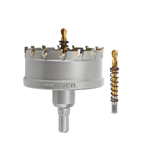 TCT-Lochsägen-Set, Wolframkarbid-Lochsägenbohrer mit titanbeschichtetem Zentrierbohrer für Hartmetall, Legierung, Aluminium, Edelstahl, Kunststoff, Eisen, 73 mm TCT-Lochsägen-Set, Wolframkarbid-Lochsägenbohrer mit titanbeschichtetem Zentrierbohrer für Hartmetall, Legierung, Aluminium, Edelstahl, Kunststoff, Eisen, 73 mm von dashap