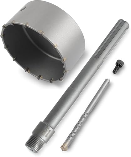 SDS Plus/SDS MAX Bohrkrone 30–160 mm – Dosenbohrer Set für Beton, Ziegel, Stein – inkl. Verlängerungen – Profi-Werkzeug für Bohrhammer (SDS MAX 220 mm Länge, Durchmesser 60 mm) von daw21onlineshop