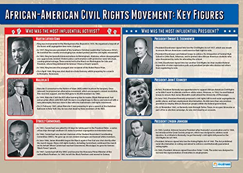African American Civil Rights Movement: Key Figures, Geschichtsposter, laminiertes Glanzpapier, 850 mm x 594 mm (A1), Klassenzimmer-Poster, Bildungstabellen von Daydream Education von daydream