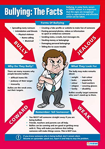 - Daydream Education PSE-Poster „Bullying: The Facts“ (englische Version), Glanzpapier, 850 x 594 mm (A1), PSE-Klassenzimmer-Poster, Bildungstabellen von Daydream Education