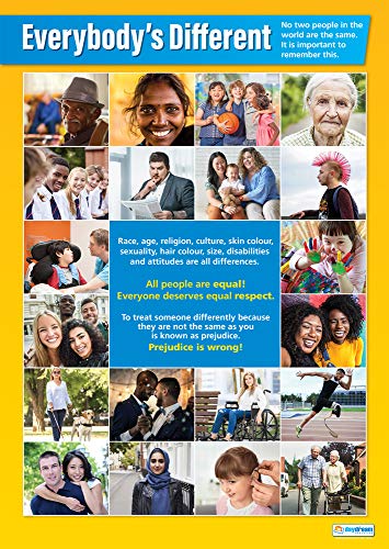 Daydream Education PSE-Poster „Everybody's Different“ (englische Version), Glanzpapier, 850 x 594 mm (A1), PSE-Klassenzimmer-Poster, Bildungstabellen von Daydream Education