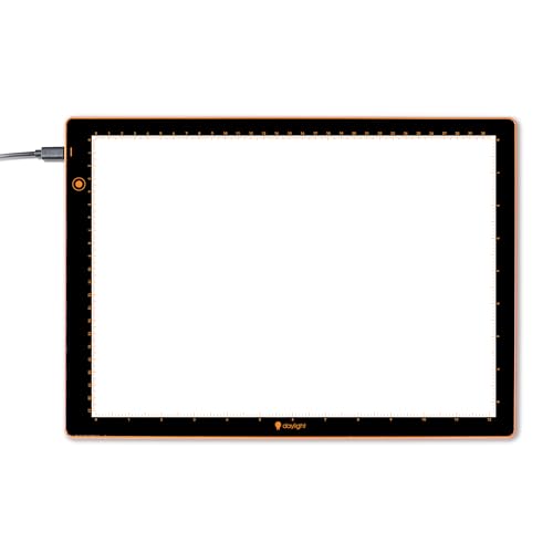 Wafer 3 Leuchtpad (A2+), dimmbar mit Memory-Funktion, perfekt zum Nachzeichnen, Zeichnen, Scrapbooking und anderen Bastelprojekten, 45,7 x 59,4 cm, Schwarz von daylight